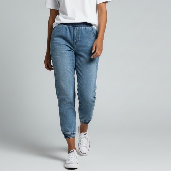 One Teaspoon Denim - One Teaspoon Falcon Pull On Cropped Joggers Knit Denim Pants Size XS